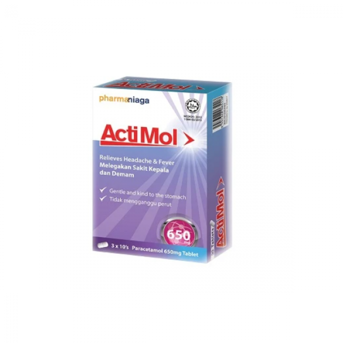 Paracetamol 650MG Tab (500'S) (PMN) Actimol