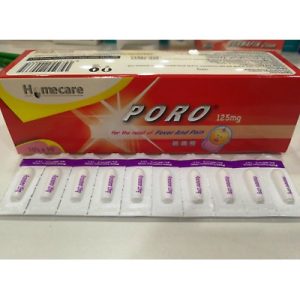 Poro Suppository 125MG (100's) (YSP)