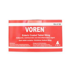 Voren E.C Tablet 50mg 10sx100 [Diclofenac Sodium] (1's)